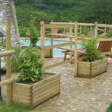 Fioriera in legno LINEA PROFESSIONALE 180x50x45,5 h cm con Rivestimento