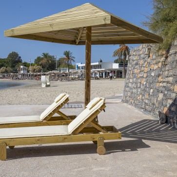 Ombrellone in legno trattato per l'esterno 200 x 200 x 200 cm