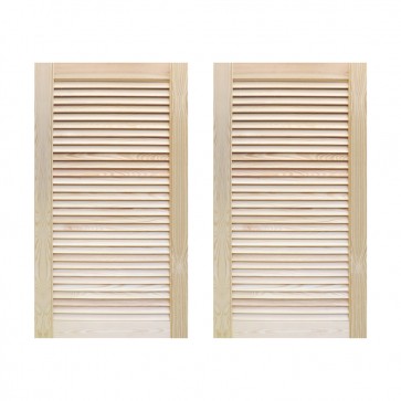 Onlywood Confezione 2 Persiane in Legno da Esterno in Pino Naturale Massello - 600 x 700 h mm