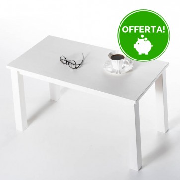 Tavolino da salotto in legno Massello verniciato Bianco - 2 Dimensioni disponibili