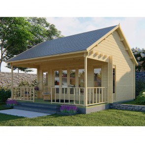 Onlywood Casetta in Legno Abitabile 19 Mq OLAUG - 550 x 598 cm 